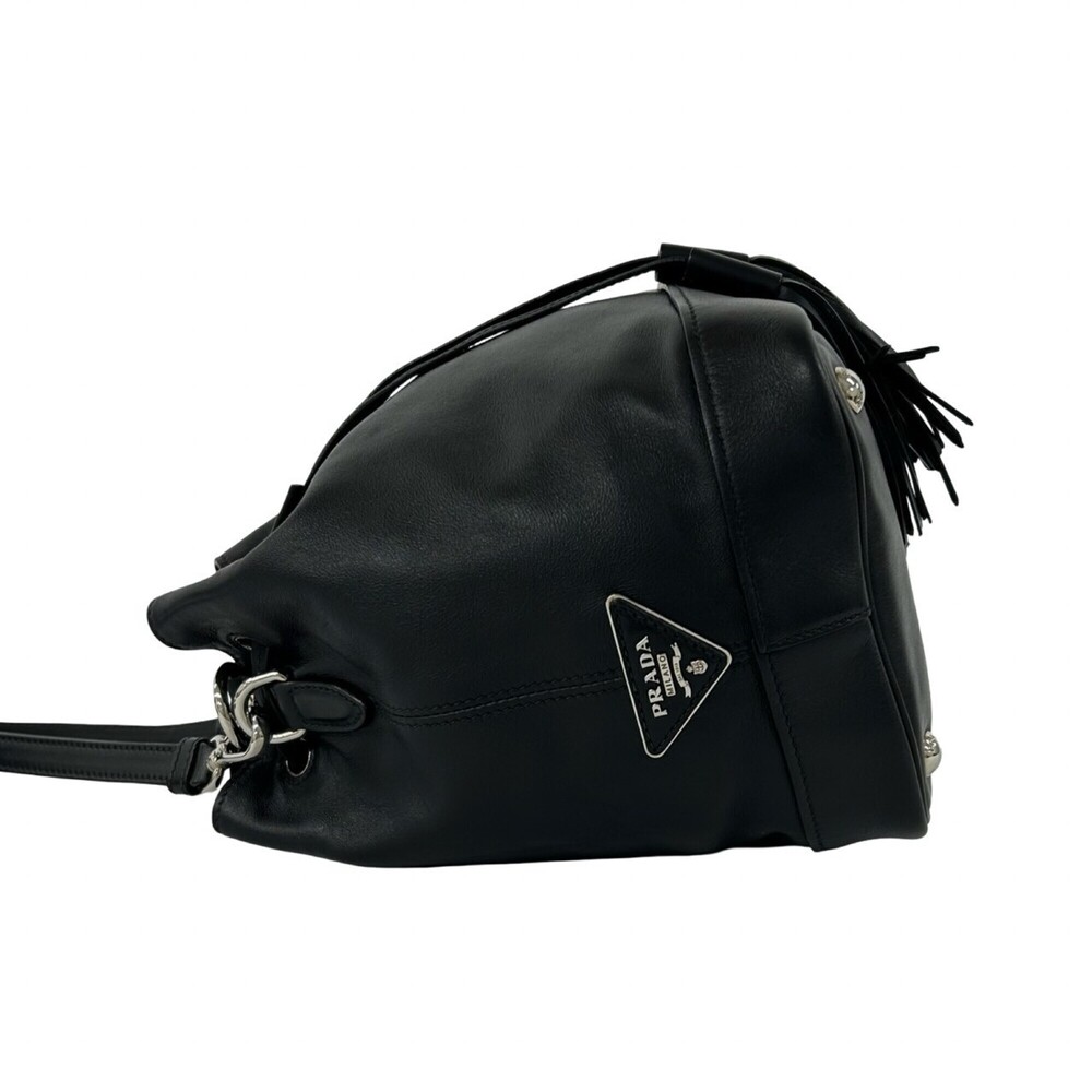 PRADA Black Leather Shoulder Bag - Picture 5 of 10